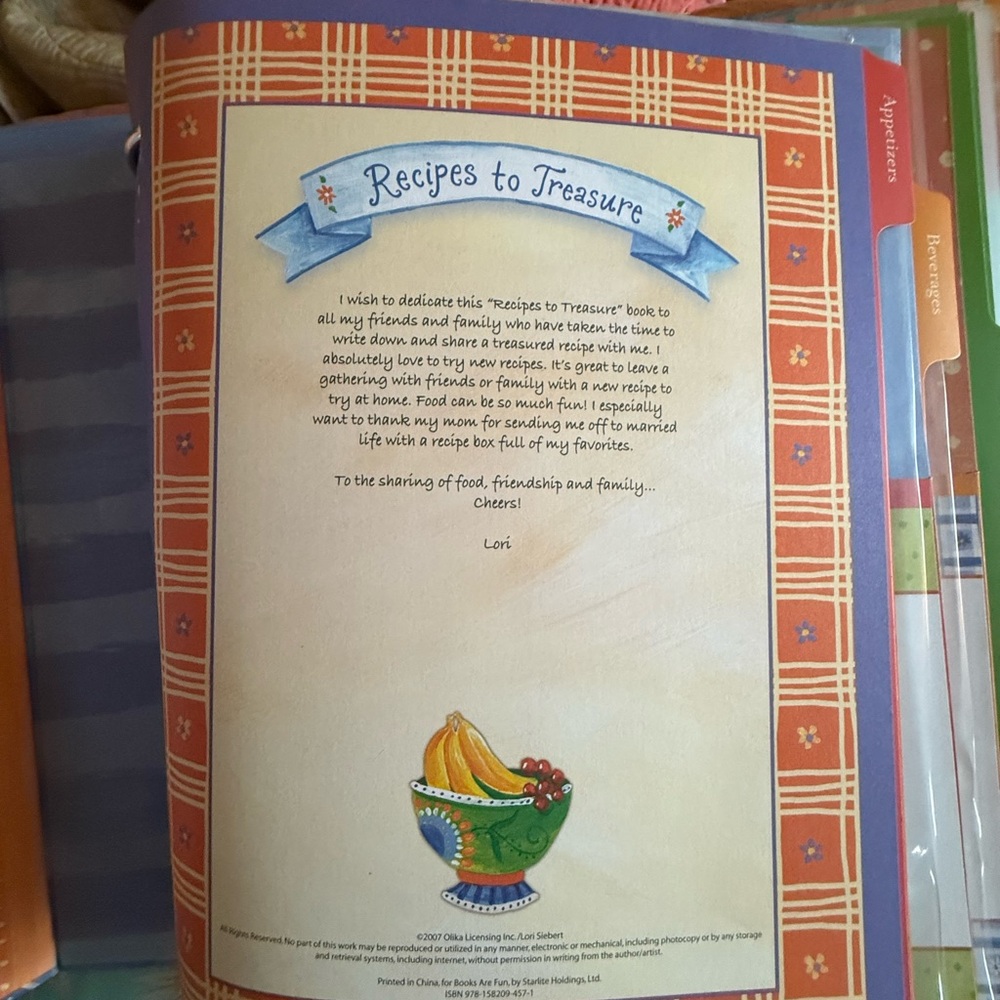 Recipes to Treasure - a Colorful Recipe Book Keepsake by Lori Siebert - Picture 3 of 9